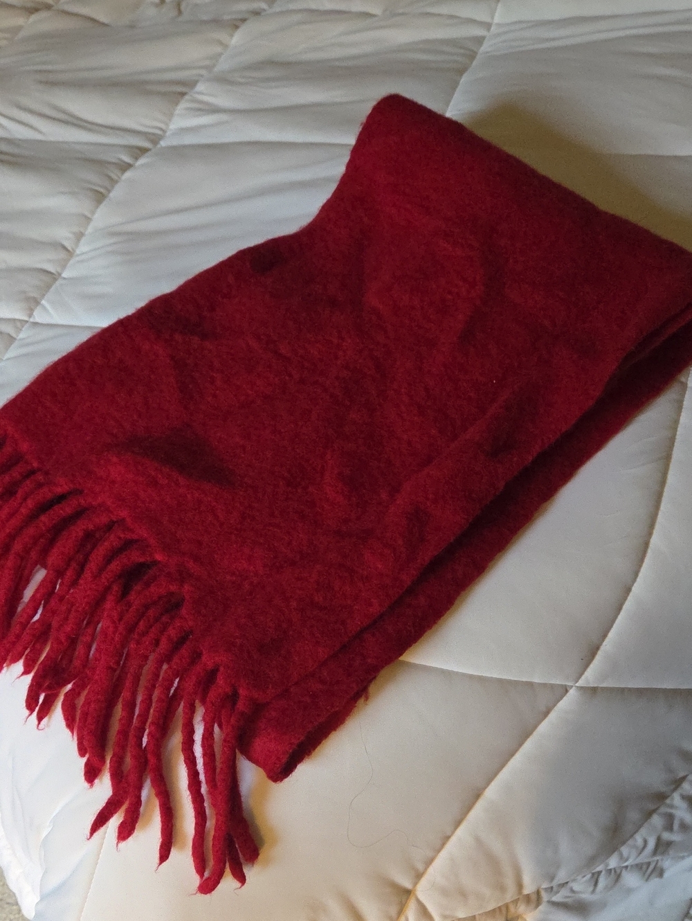 Madewell Red Alpaca-Blend Fringe Scarf